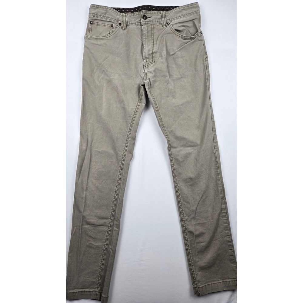 prAna Zion Slim Fit Pants Mens 32x32 Khaki Stretch Organic Cotton Casual Travel